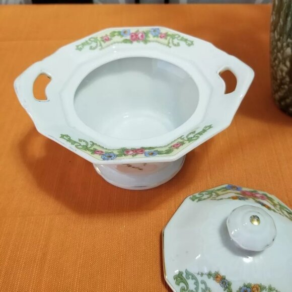 Rare! Tirschenreuth Fairmont #4275 Footed Sugar Bowl w/ Lid - Picture 3 of 4